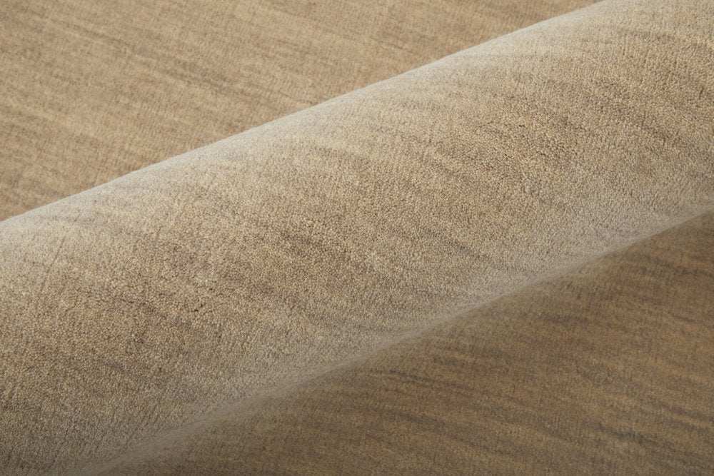 9' X 13' Tan Wool Hand Woven Area Rug