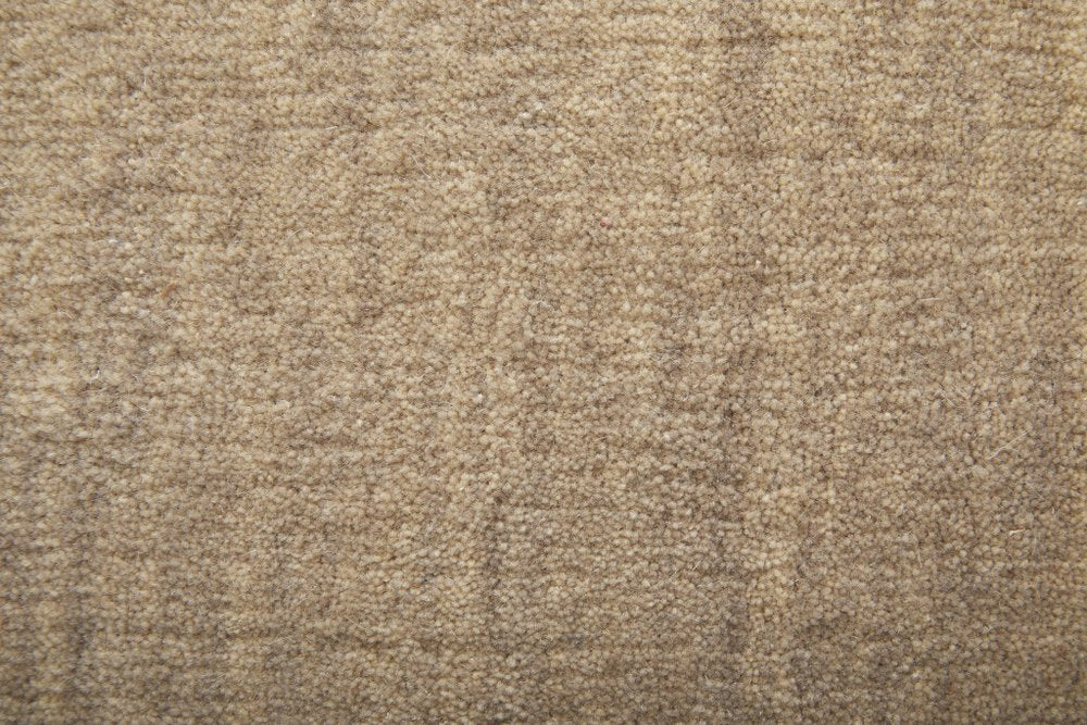9' X 13' Tan Wool Hand Woven Area Rug