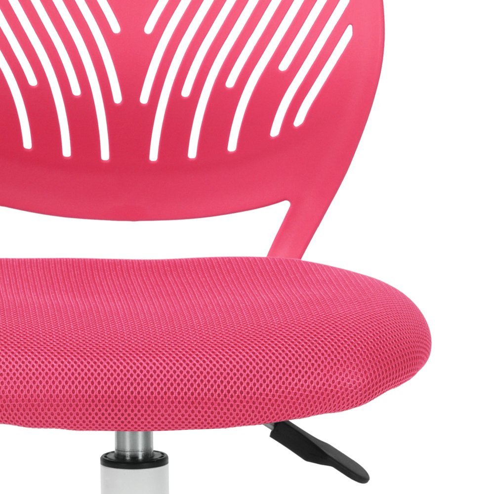 Pink and White Adjustable Height Swivel Rolling Office Chair - Anthony & Home