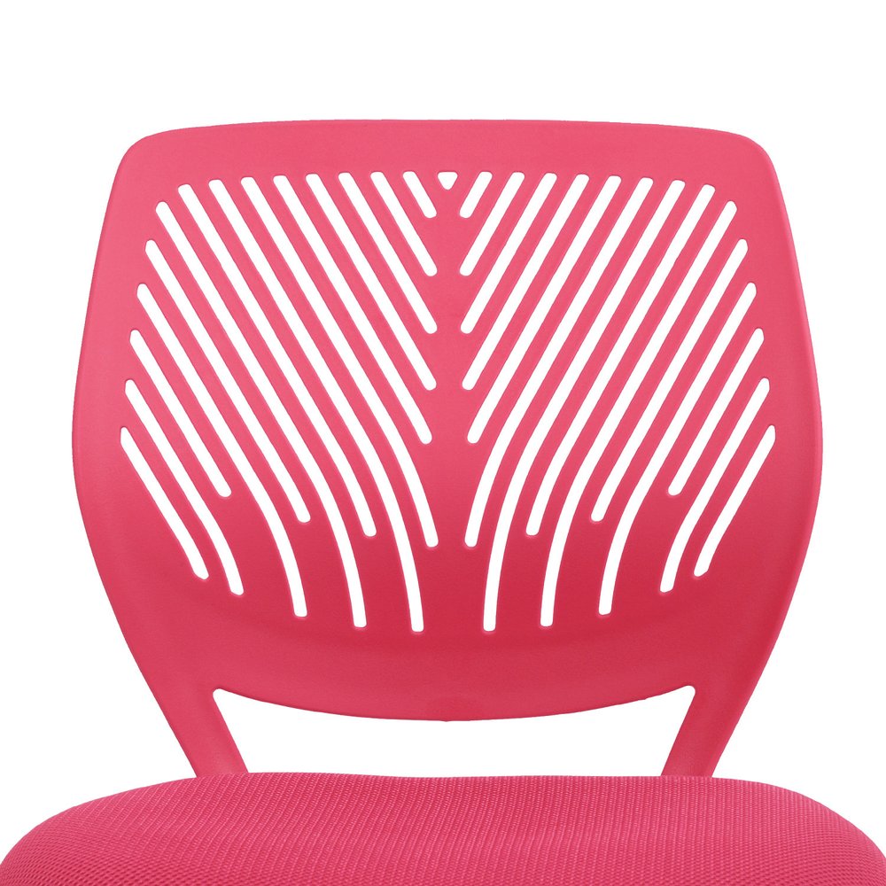 Pink and White Adjustable Height Swivel Rolling Office Chair