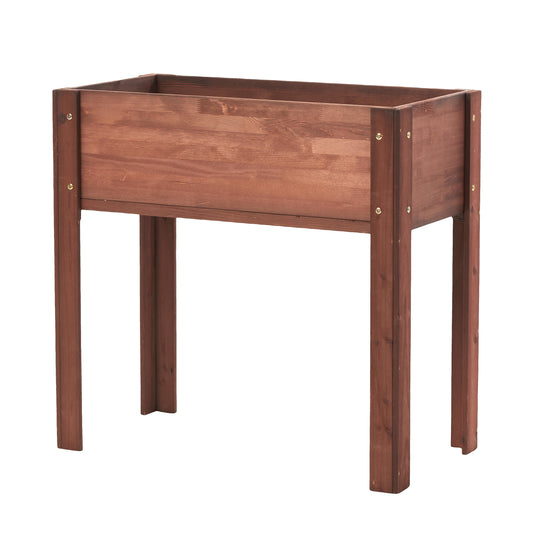 Heritage Collection solid wood raised garden bed with legs, 31x16x31 inches, in brown finish, by Anthony & Home.
