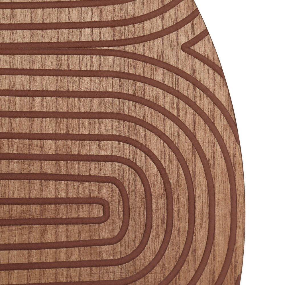 Set of Two Brown Wood Hanging Dimensional Sculpture