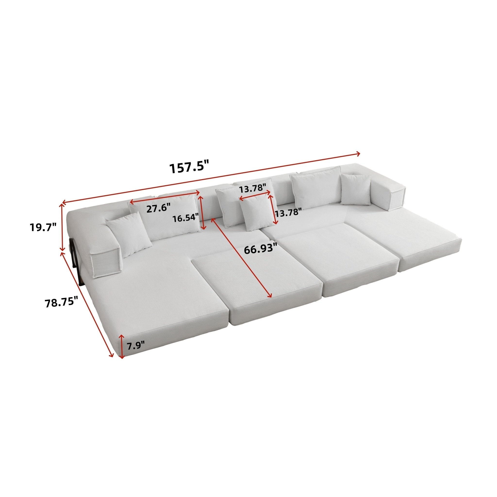 Black corduroy modular sectional sofa by Anthony & Home, showing multiple interconnected sections in a modern living room setting.
