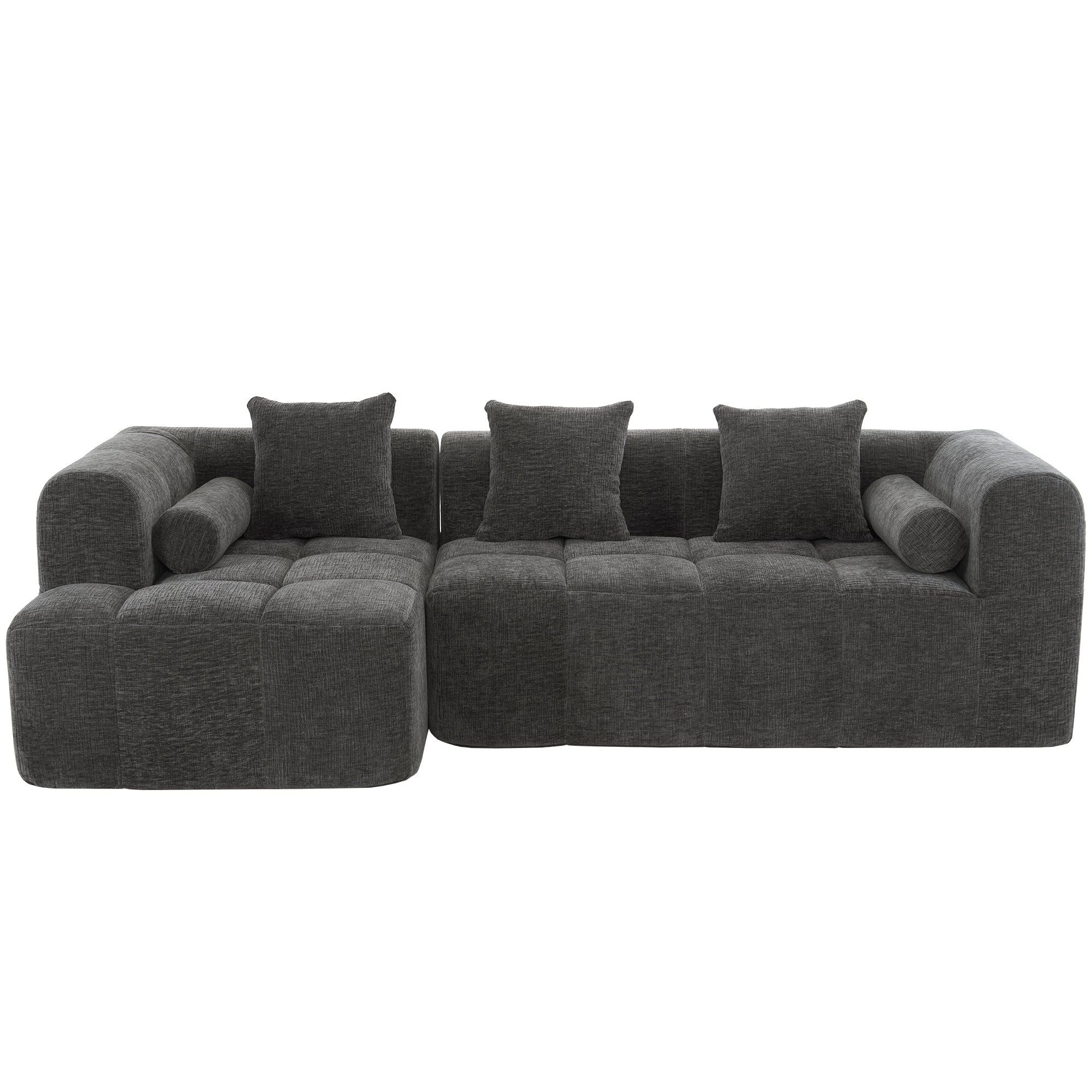 Anthony & Home American Design Collection Signature Chenille Modular Sectional Sofa with deep seating, showcasing plush upholstery and modern design.