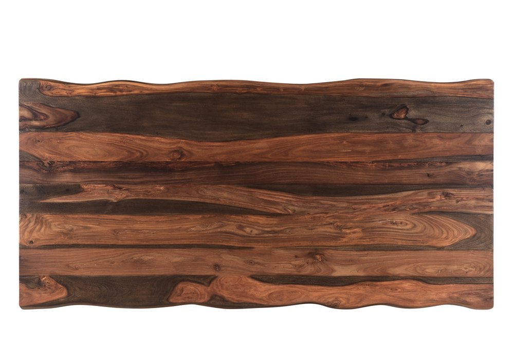 Six Piece Dark Brown and Black Solid Wood Dining Set with Four Chairs - Anthony & Home