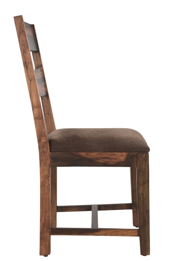 Six Piece Dark Brown and Black Solid Wood Dining Set with Four Chairs - Anthony & Home