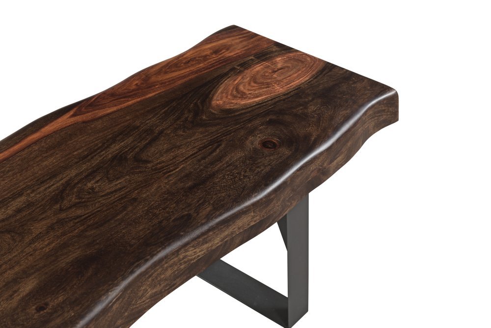 Six Piece Dark Brown and Black Solid Wood Dining Set with Four Chairs - Anthony & Home