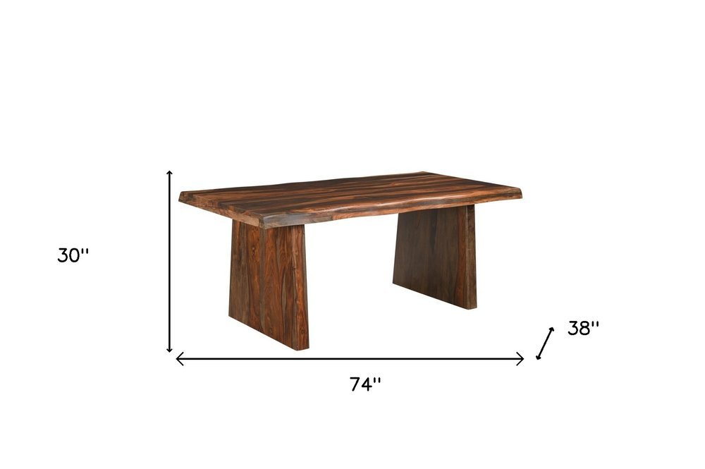 Six Piece Dark Brown Solid Wood Dining Set with Four Chairs - Anthony & Home