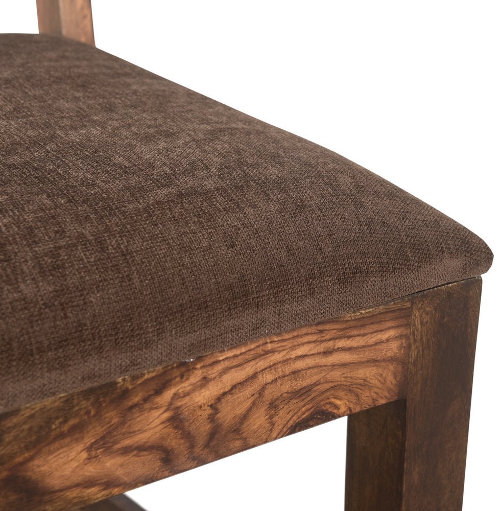 Six Piece Dark Brown Solid Wood Dining Set with Four Chairs - Anthony & Home