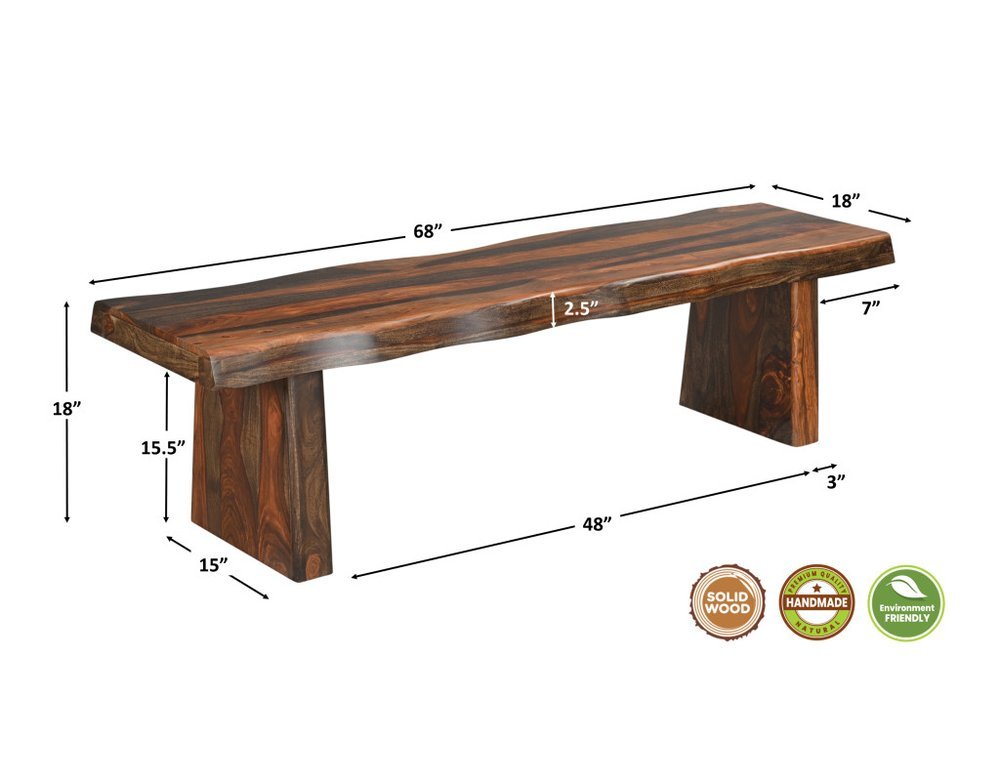 Six Piece Dark Brown Solid Wood Dining Set with Four Chairs - Anthony & Home