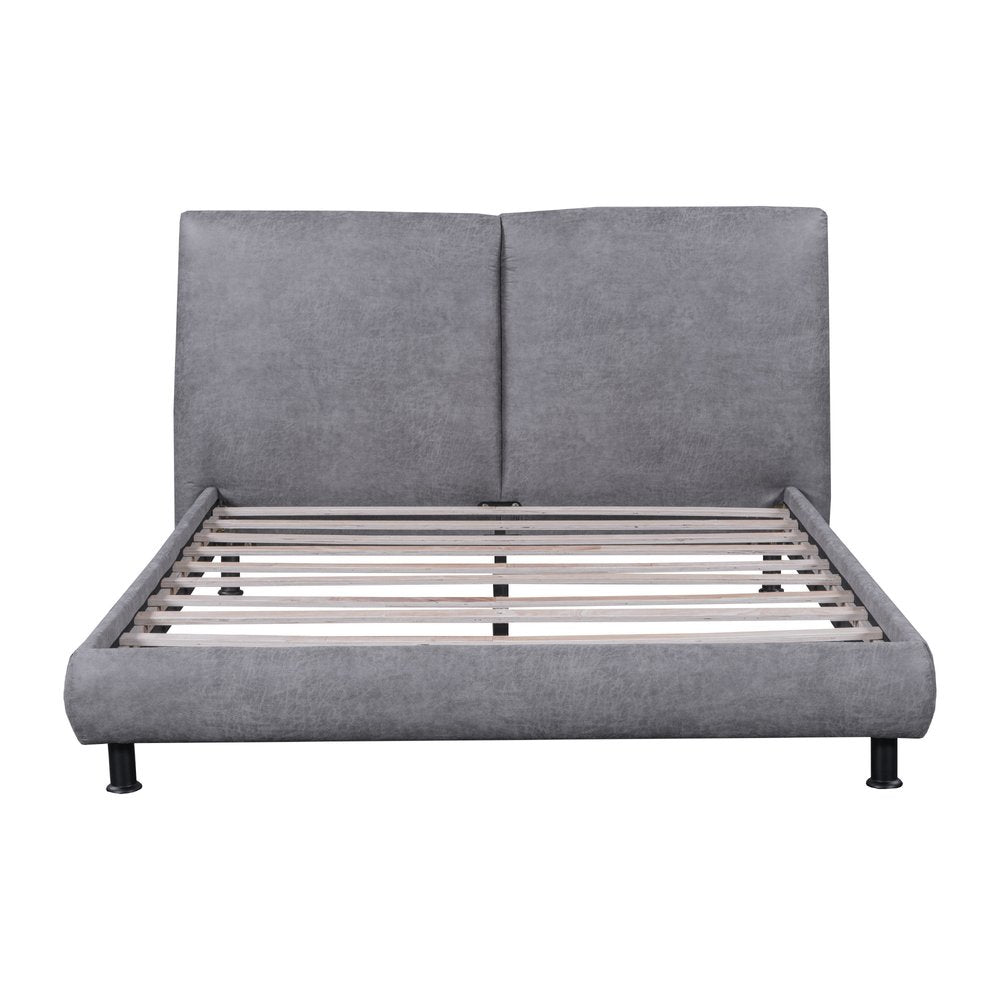 Dark Gray Tufted Upholstered Queen Bed Frame