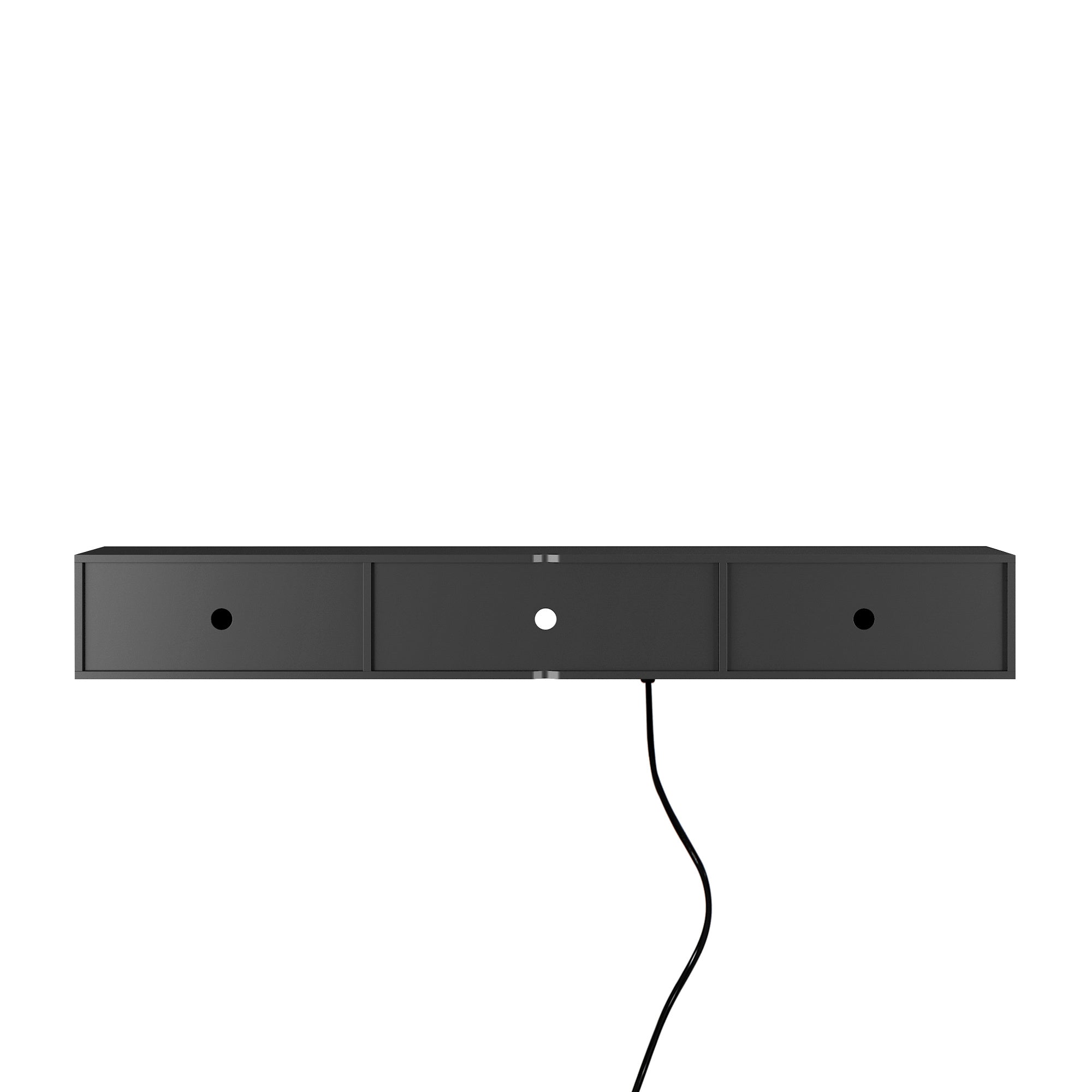 Floating Wall Mounted TV Stand With 16 Color LEDs Black
