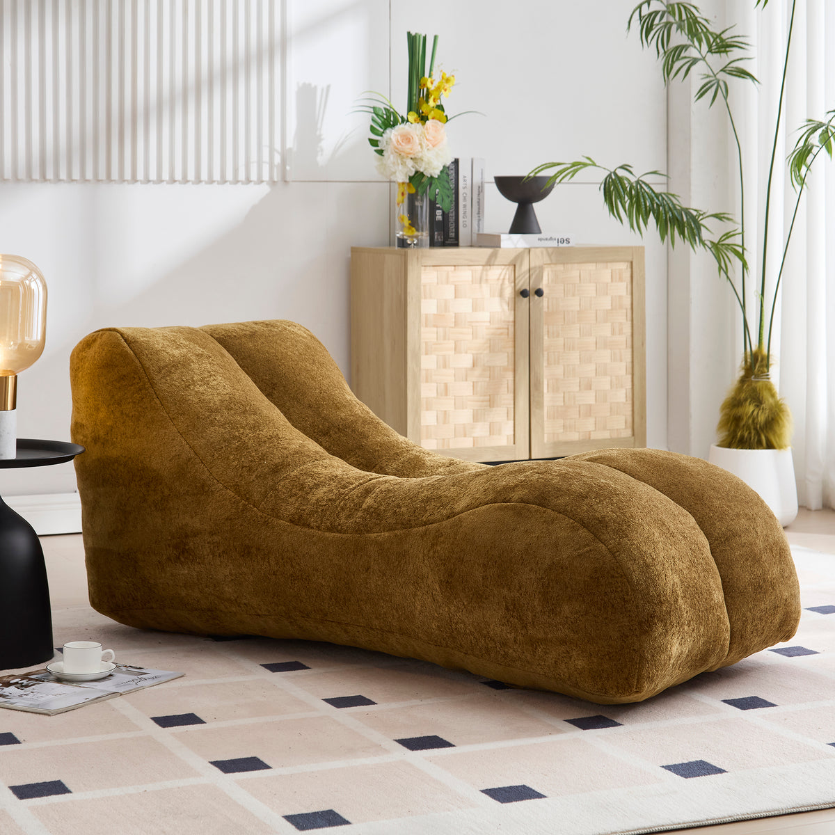 Anthony & Home bean bag sofa chair with sponge filling, soft fabric cover, and casual lounging design.