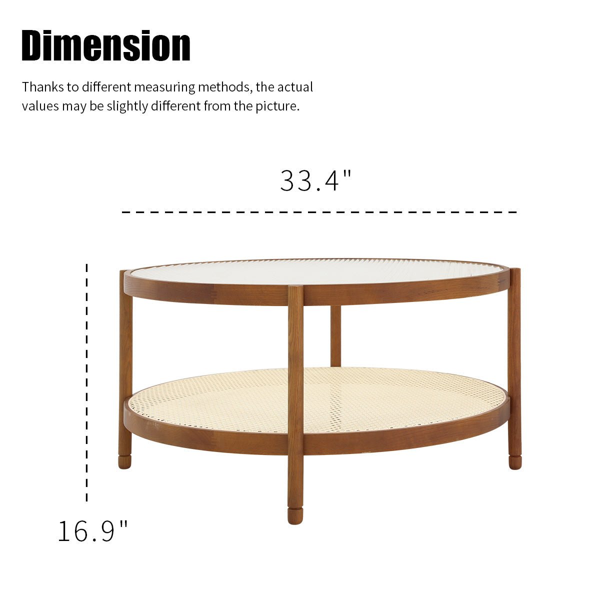 Nestling round wood coffee tables from Anthony & Home with tempered glass tops, modern and stylish for living room decor.