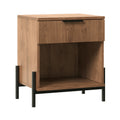 Anthony & Home Atelier Signature Fluted Drawer Nightstand with open cubby, modern bedroom furniture piece, sleek design and wood finish.