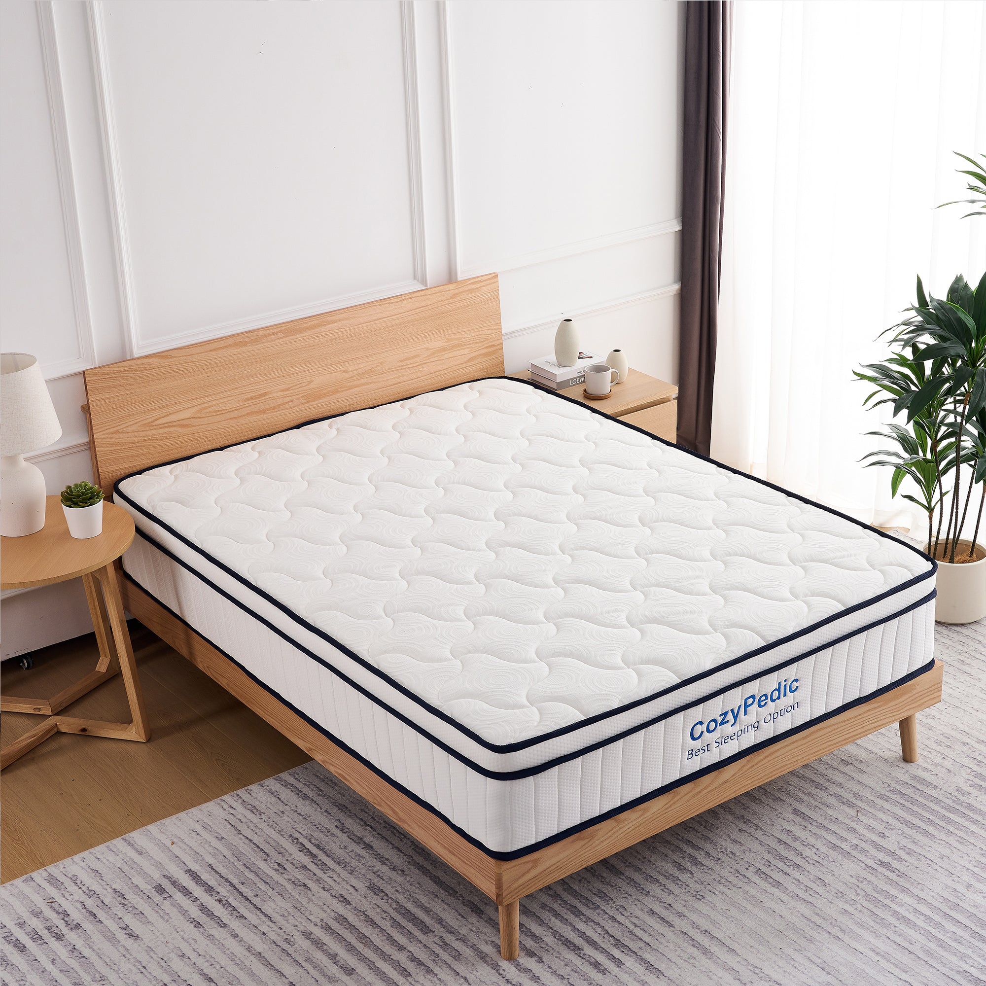 Anthony & Home memory foam queen mattress with plush surface and supportive design, ideal for comfortable sleeping.