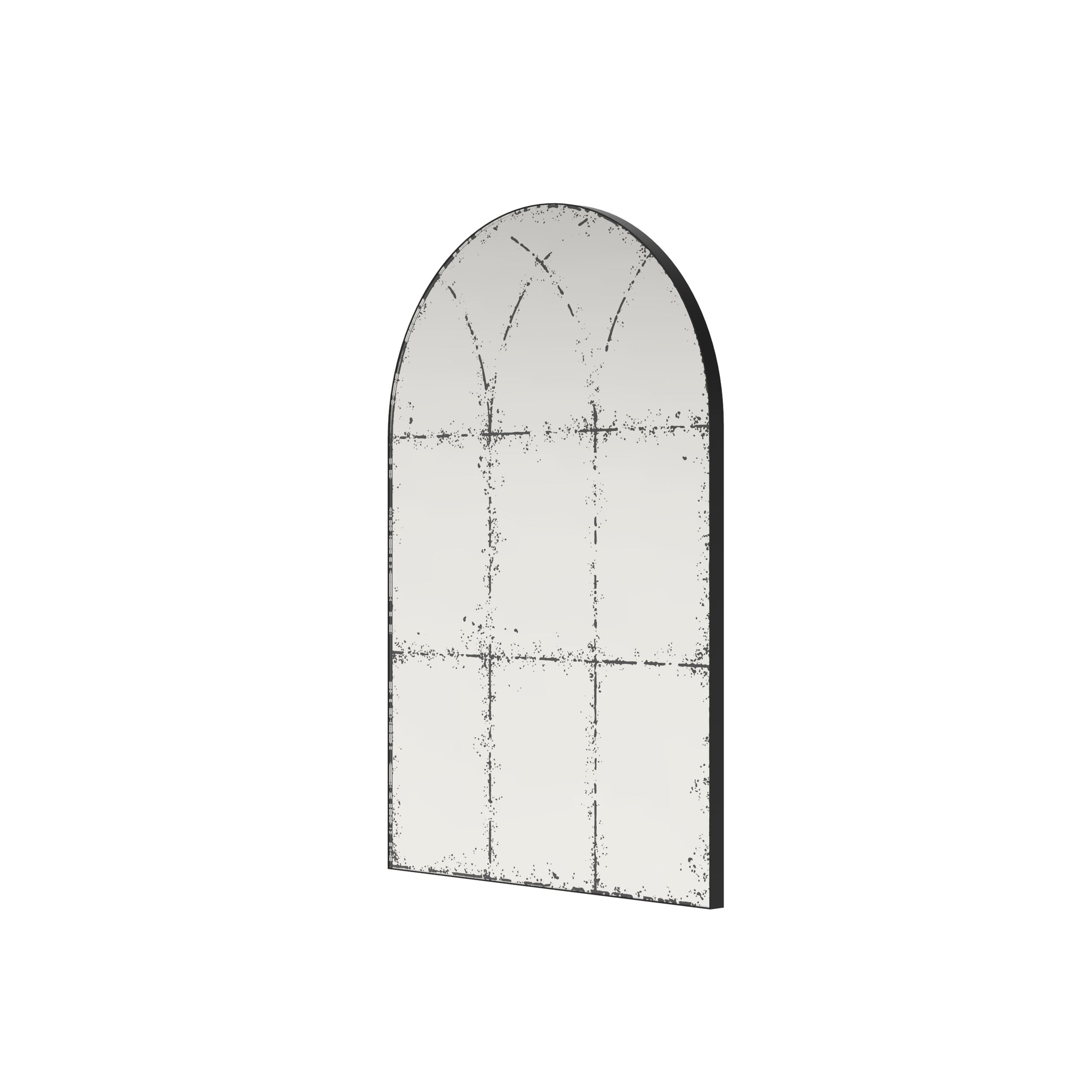 Semicircular wall-mounted mirror with brushed brass finish, stylishly designed for living rooms by Anthony & Home