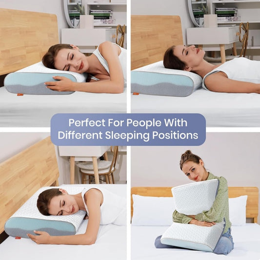 4 Inch Gel Cooling Memory Foam Pillow With Removable Washable Cover