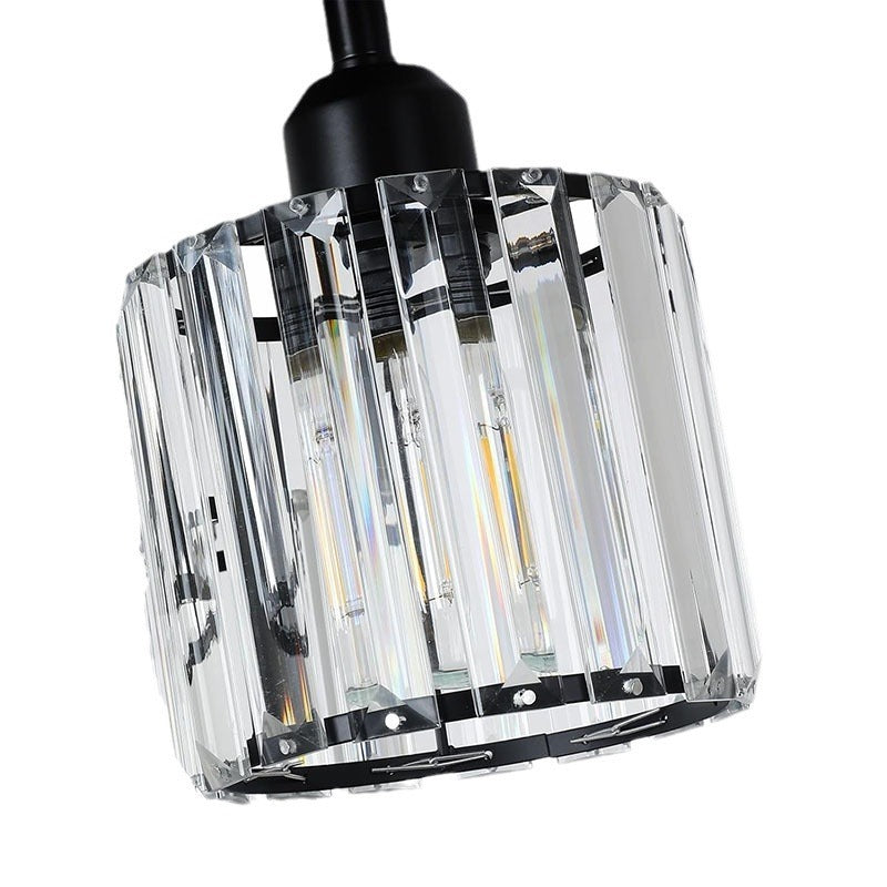 Crystal Ceiling Lights Modern Black Lamps for Hallways