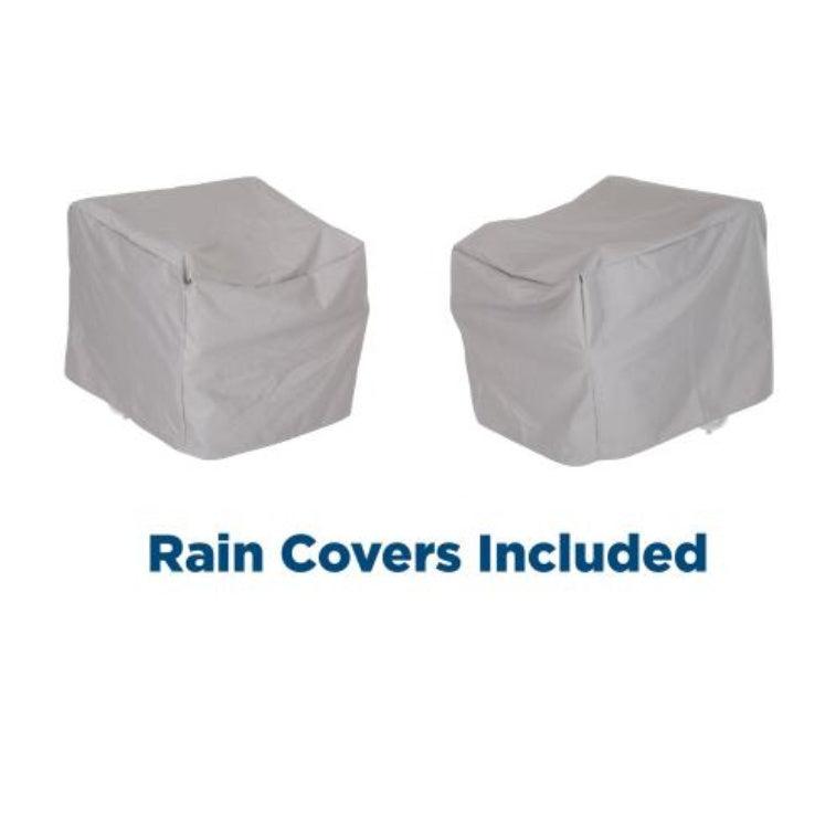 Teddi Outdoor Two Person Lounge Chairs Aqua Finish Set