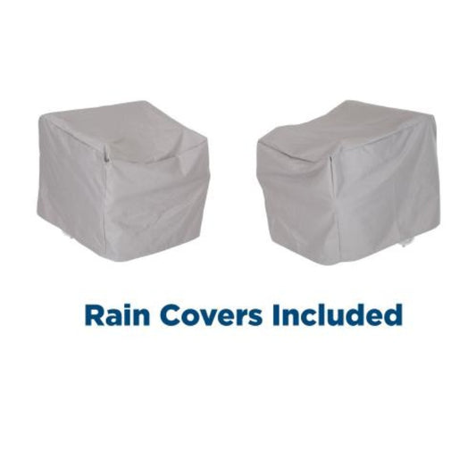 Teddi Outdoor Two Person Lounge Chairs Aqua Finish Set