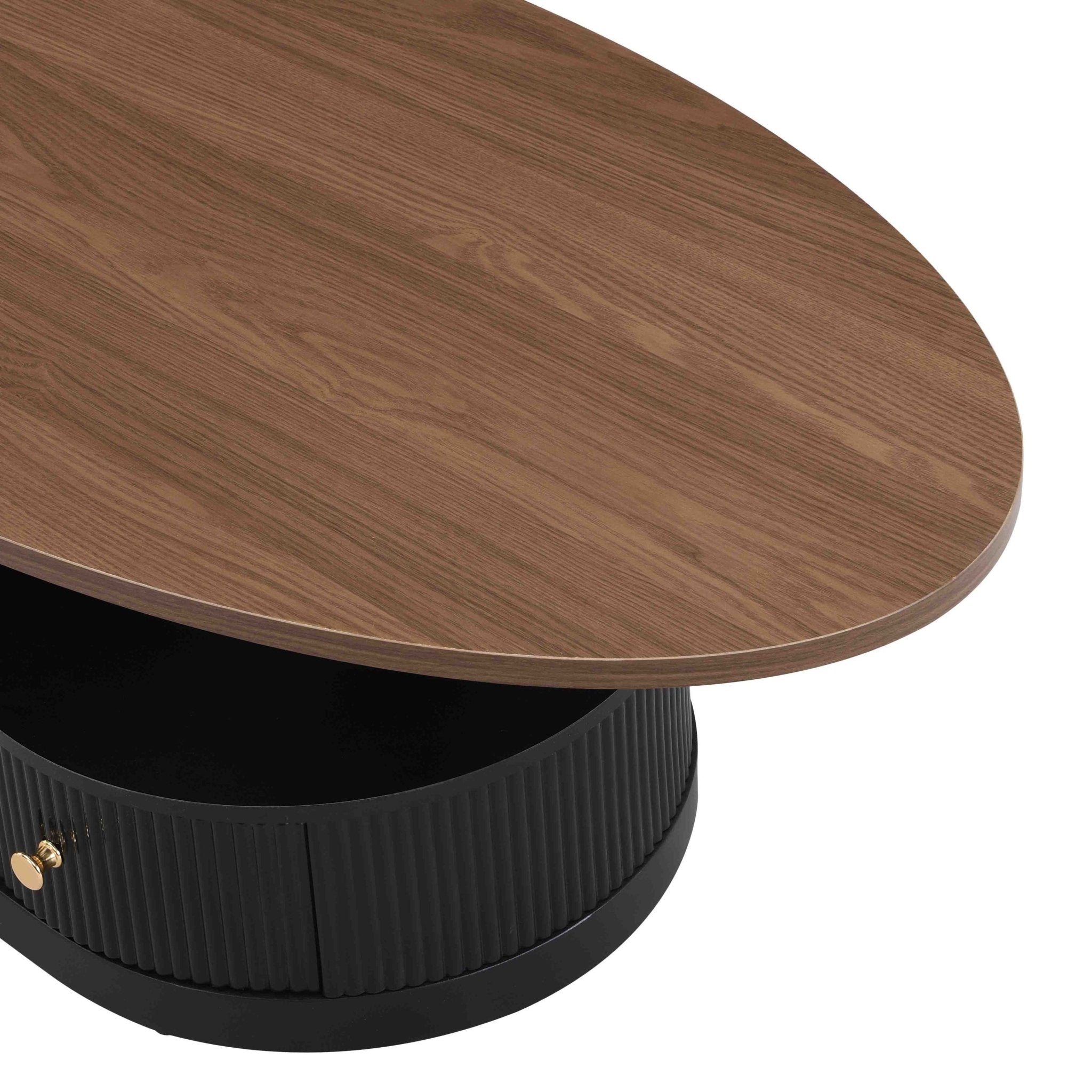 Anthony & Home black iron nesting coffee tables set with natural wood tops, includes two stylish, modern side tables.