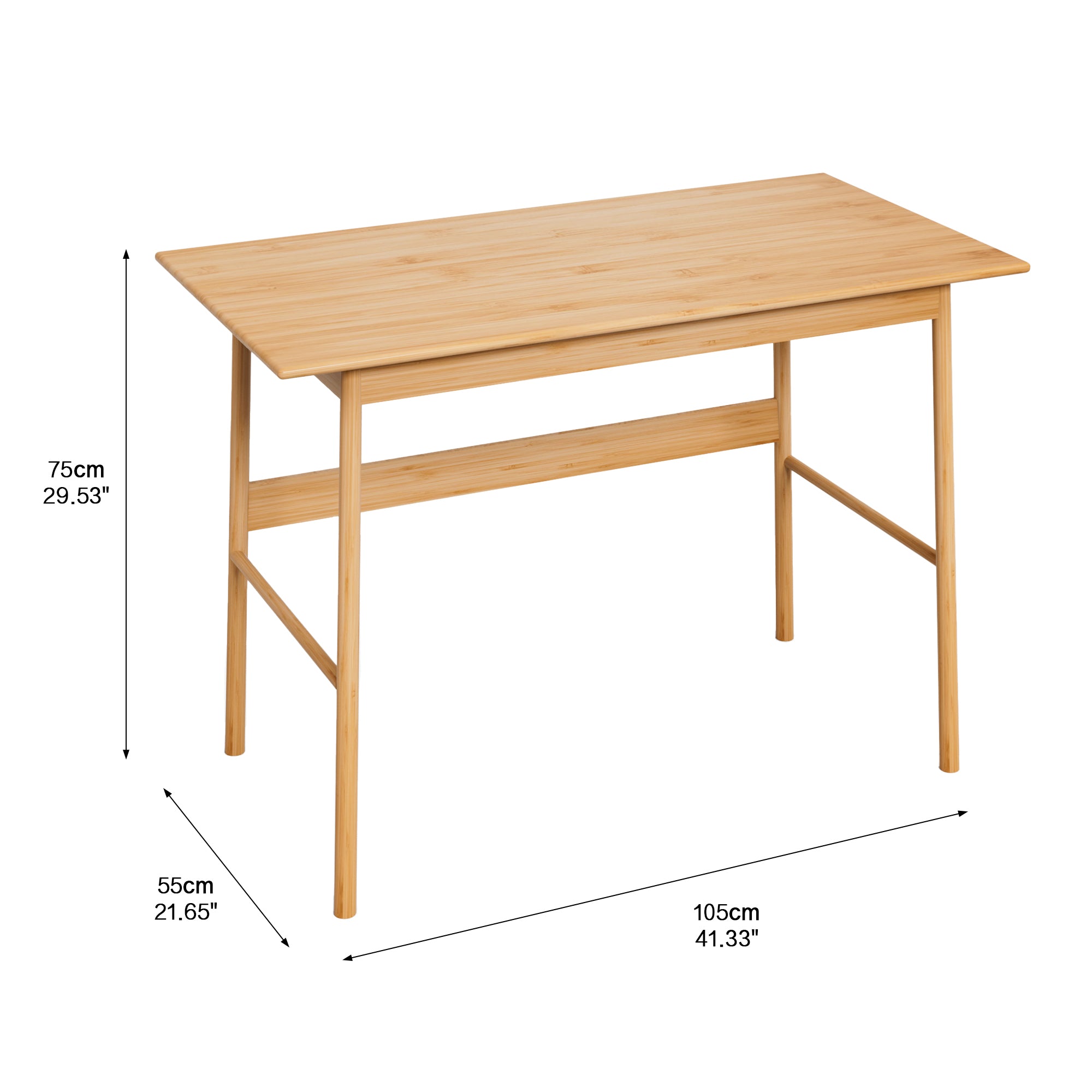 Anthony & Home Bamboo Computer Desk Atelier with natural bamboo finish and spacious work surface.