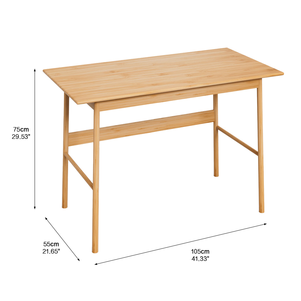 Anthony & Home Bamboo Computer Desk Atelier with natural bamboo finish and spacious work surface.