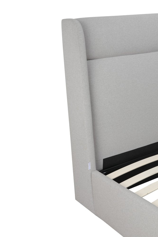 Gray Fabric Upholstered Queen Bed Frame