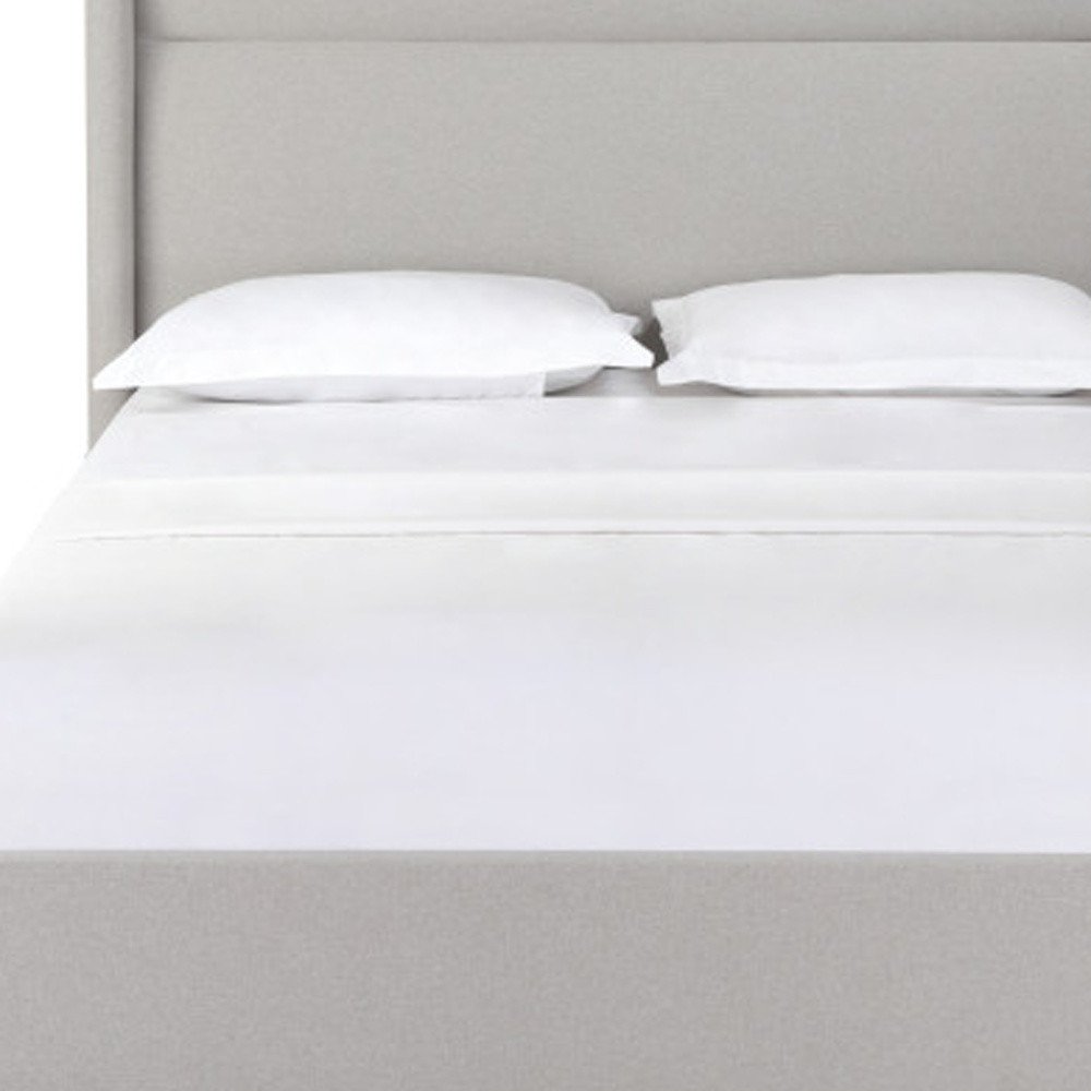 Gray Fabric Upholstered Queen Bed Frame