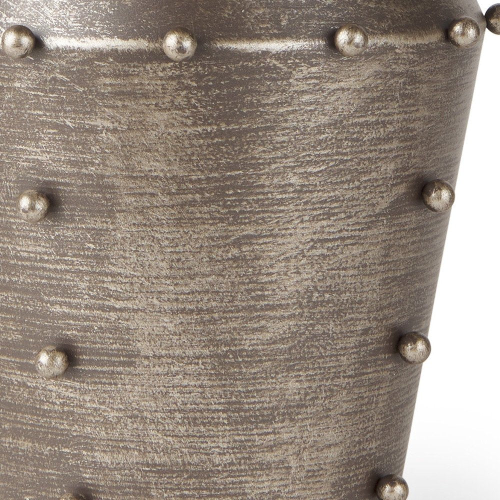 9" Silver Metal Table Vase