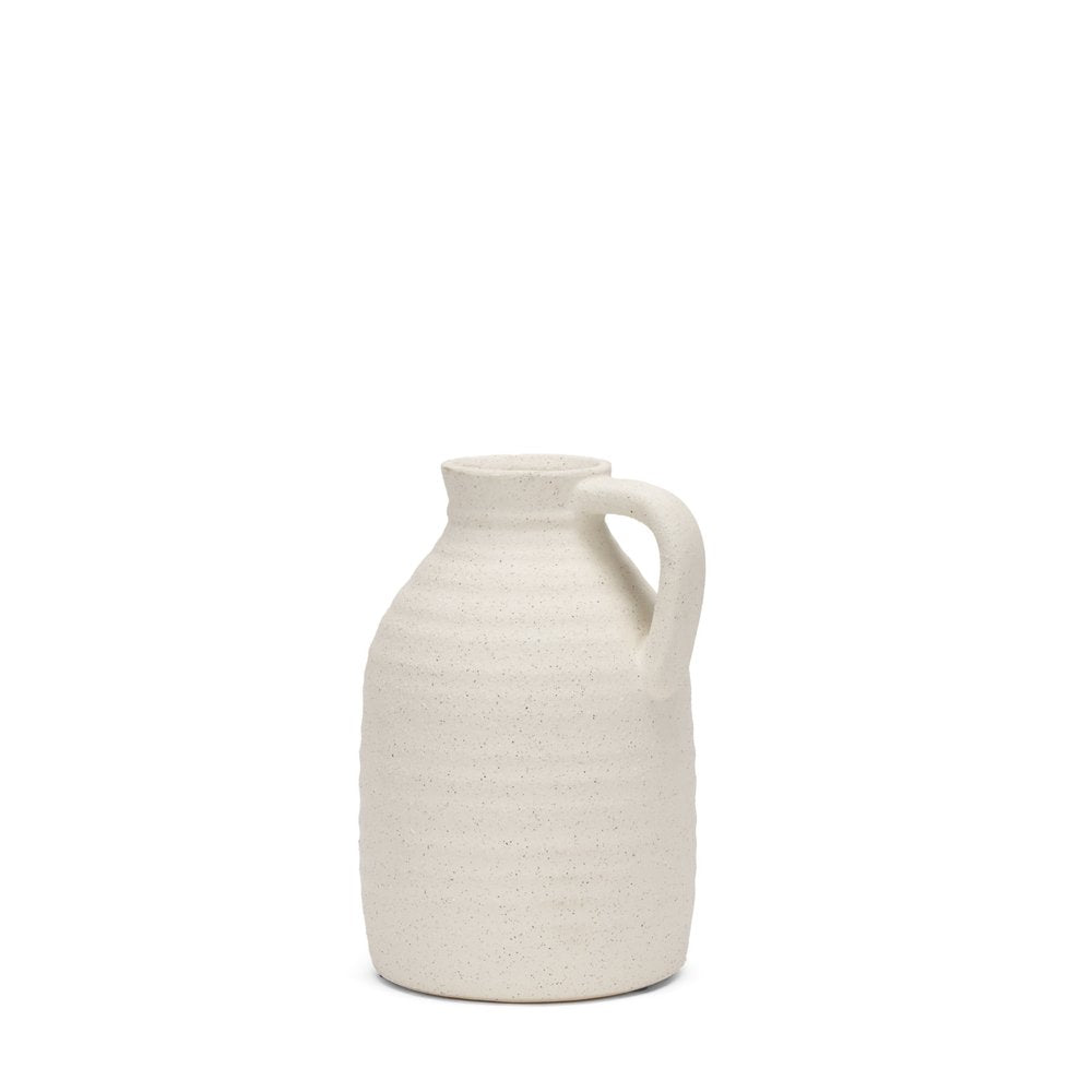 9" Off White Ceramic Jug Table Vase