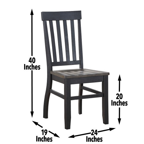 Farmhouse Style 7 Piece Dining Set Two Tone Finish