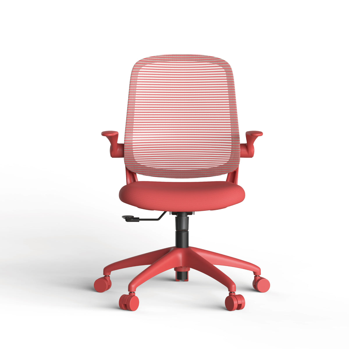 Anthony & Home ergonomic mesh office chair with integrated molded foam cushion, red Atelier Collection, designed for comfort and support.