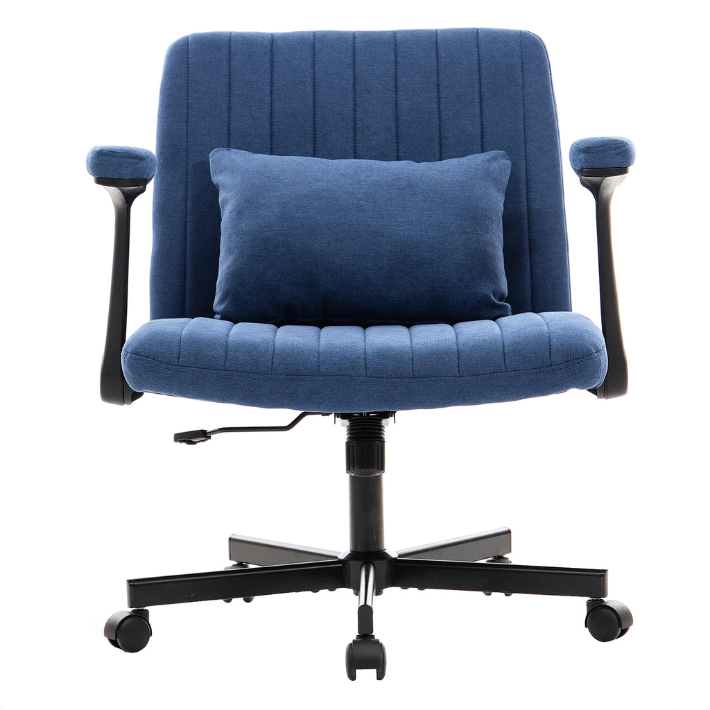Anthony & Home Atelier velvet office chair with crisscross armrests, showcasing a stylish and comfortable workspace seating option.