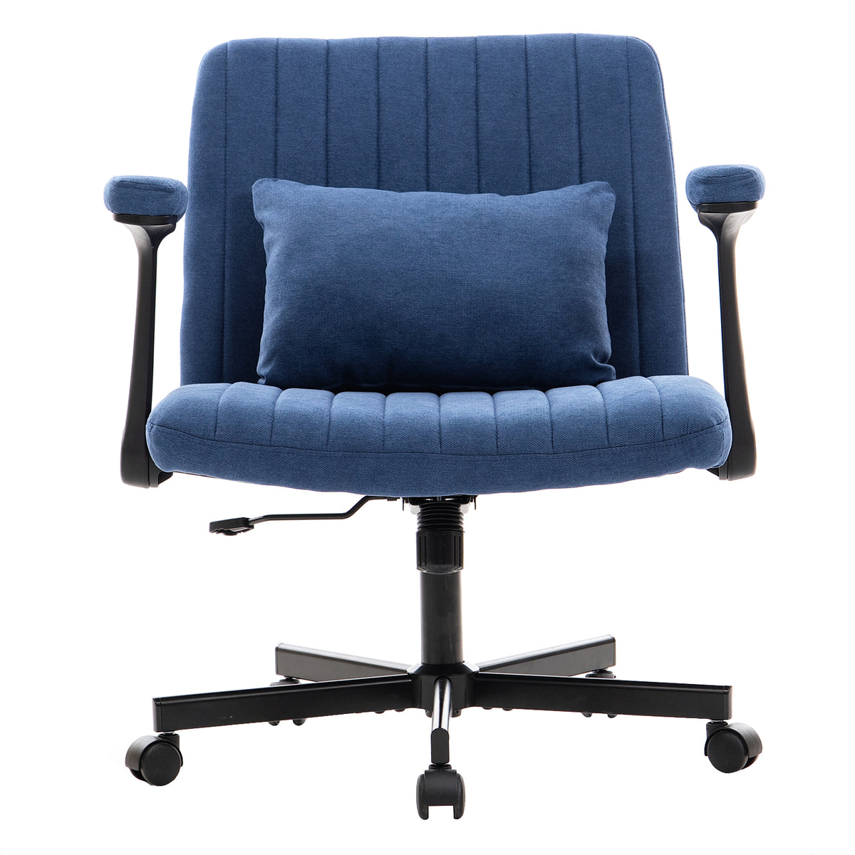 Anthony & Home Atelier velvet office chair with crisscross armrests, showcasing a stylish and comfortable workspace seating option.