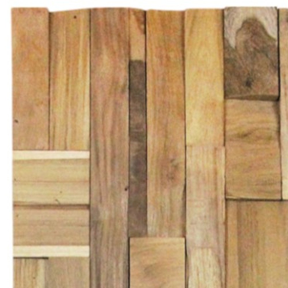 Brown 3D Embossed Abstract Teak Reclaimed Wood Decorative Wall Panels
