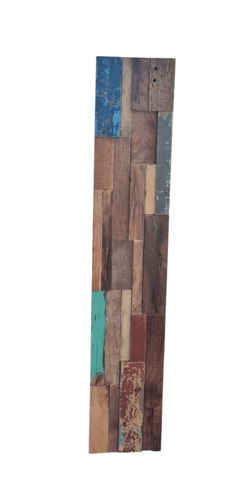 Blue Natural And Navy Blue 3D Embossed Teak Decorative Wall Panel