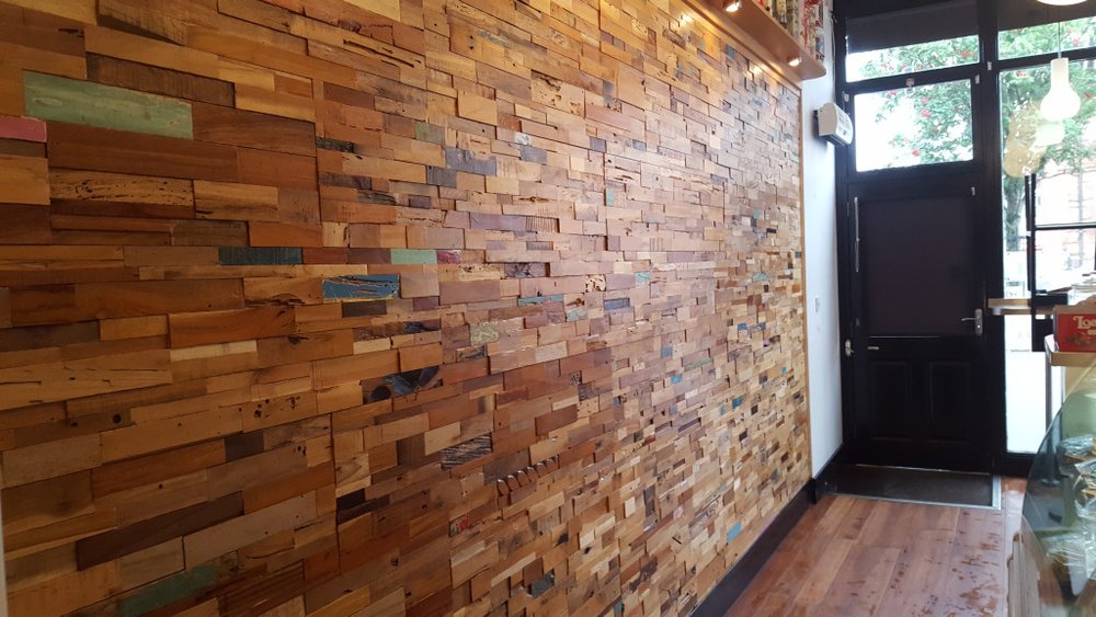 Blue Natural And Navy Blue 3D Embossed Teak Decorative Wall Panel