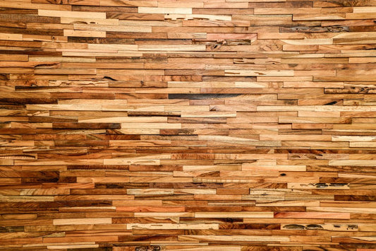 Brown 3D Embossed Geometric Teak Reclaimed Wood Decorative Wall Panels
