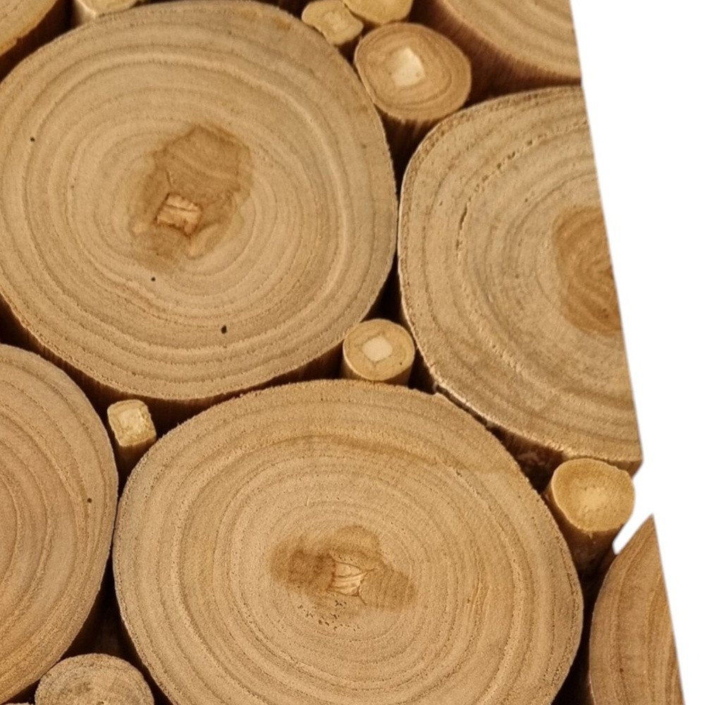 Natural Tree Stump Slice Teak Reclaimed Wood Decorative Wall Panels