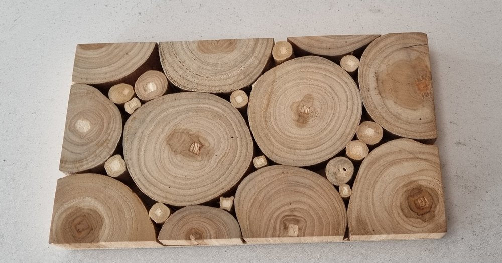 Natural Tree Stump Slice Teak Reclaimed Wood Decorative Wall Panels