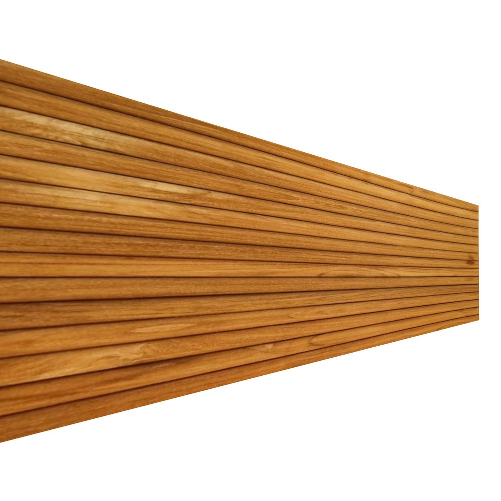 Brown 3D Embossed Striped Teak Reclaimed Wood Decorative Wall Panels