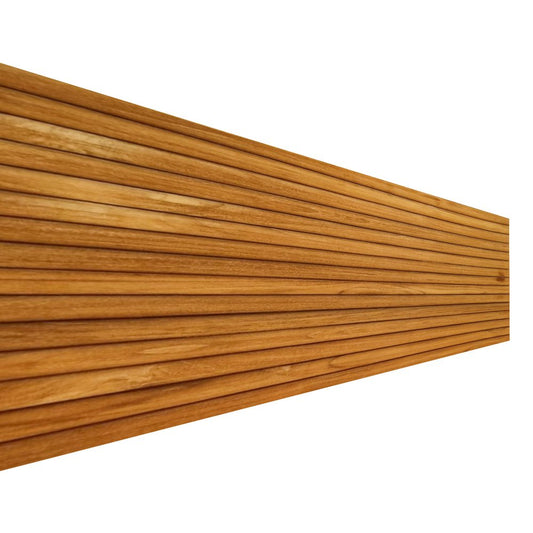 Brown 3D Embossed Striped Teak Reclaimed Wood Decorative Wall Panels