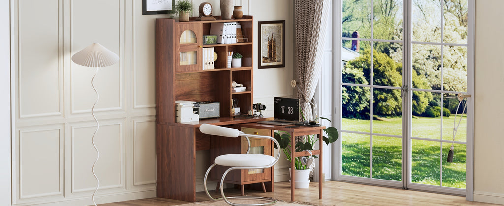 Rotating desk with storage from Anthony & Home Studio Collection, featuring a circular tabletop and built-in storage compartments.