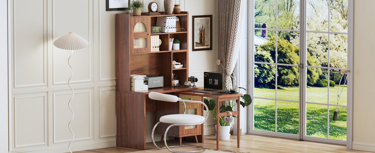 Rotating desk with storage from Anthony & Home Studio Collection, featuring a circular tabletop and built-in storage compartments.