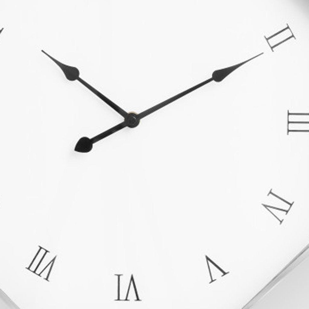 26" Silver Mirrored Glass Silent Analog Geometric Wall Clock