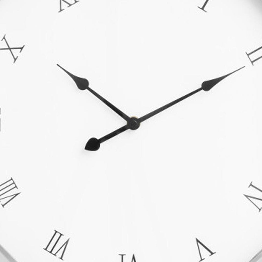 26" Silver Mirrored Glass Silent Analog Geometric Wall Clock