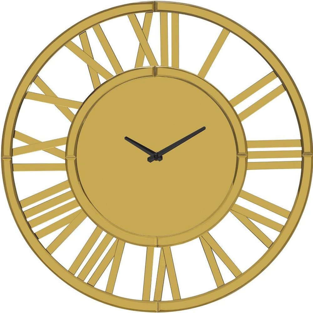 43" Gold Mirrored Acrylic Silent Analog Circle Wall Clock