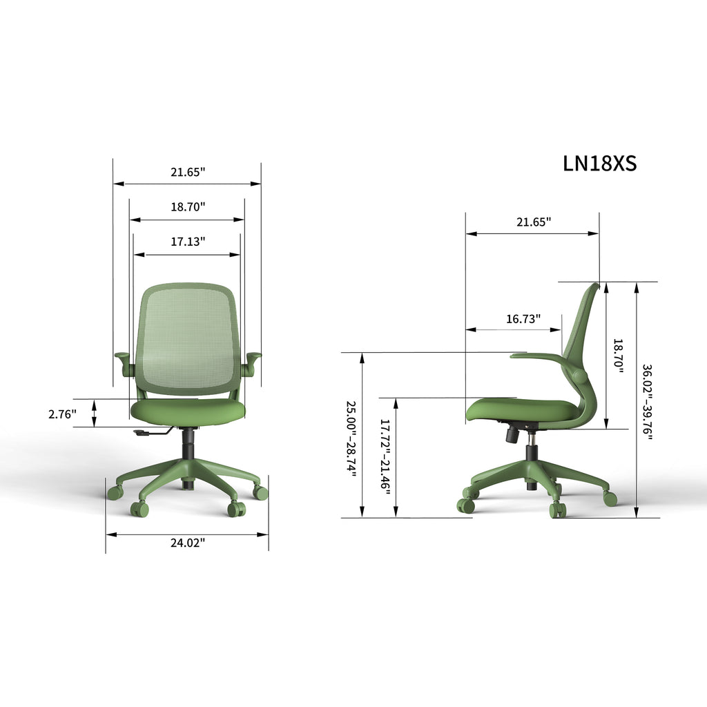 Anthony & Home ergonomic green office chair with mesh back, height adjustable, 360-degree rotating, 350 lb capacity